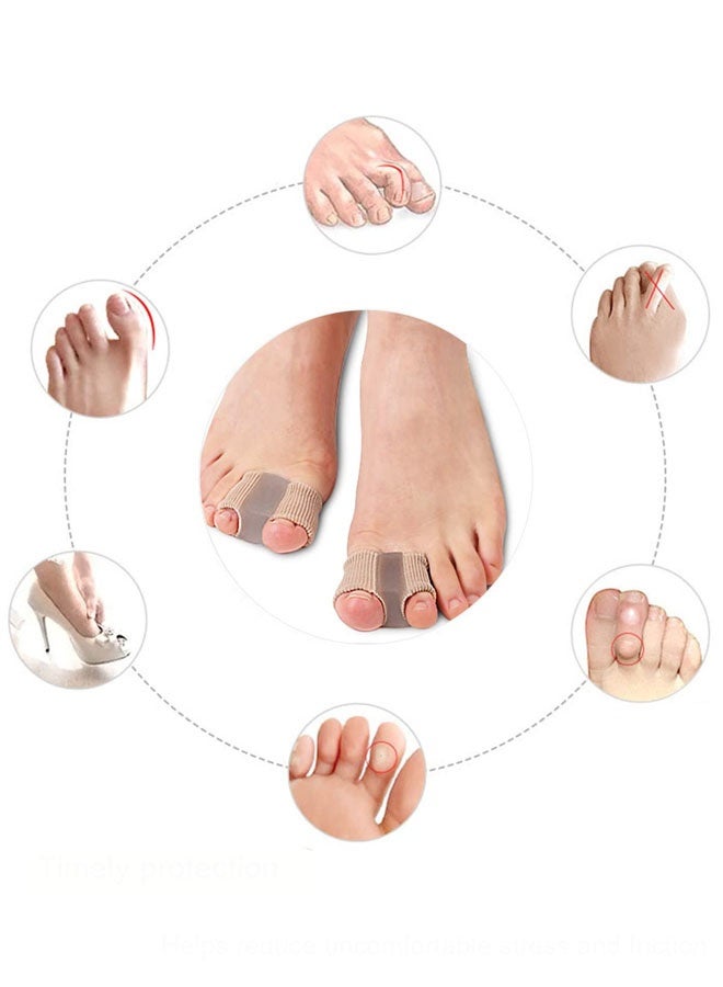 عبوة من 4 فواصل لأصابع القدم المتداخلة للنساء والرجال، فواصل جل لأصابع القدم، مصحح لإبهام القدم، مقوم لأصابع القدم المطرقية - Image 4